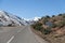 Road through snow covered Atlas mountains