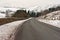 Road through snow covered Yorkshire moors