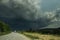 A road and storm sky