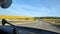 Road, sunflowers, sky, Ukraine, fields.