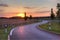 Road sunset sky summer landscape travel empty highway nature asphalt rural way transportation beautiful sunrise scenery trip route