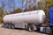 Road tanker with thermal insulation designed for the carriage flammable substances. Truck with a specialist semi-trailer