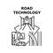 Road Technology Vector Concept Black Illustration