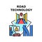 Road Technology Vector Concept Color Illustration