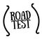 ROAD TEST stamp on white