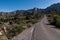 The road to Aguirre Springs in southwest New Mexico.