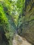 Road to Alir cave - a secret pathway through the hills of Bandarban in to a cave. Narrow passage through the hills and forest