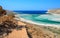 Road to beautiful Balos beach on Crete island