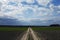 Road to the clouds, passes through a plowed field