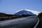 Road to El Teide vulcan mountain scene in winter