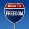 Road to Freedom sign