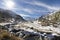 Road to Grand Saint Bernard pass in winter