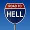 Road to Hell sign
