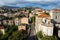 Road to Herceg Novi with cars in the center of the old town from above