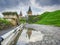 Road to the Kamianets-Podilskyi fortress after rain, Ukraine