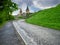 Road to the Kamianets-Podilskyi fortress after rain, Ukraine