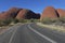 The road to Kata Tjuta Olgas in Uluru-Kata Tjuta National Park Landscape view of Uluru-Kata Tjuta National Park Northern Territory