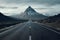 Road to the mountain. Street highway. Generative ai.