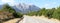 Road to mountains panorama