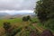 Road to moutains with green terraced rice field in Chiangmai, Th