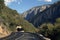 Road to the National Park in the US Mountains