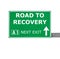 ROAD TO RECOVERY road sign isolated on white