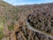 Road to Rioja Alavesa valley near point of view Balcon De La Rioja, Spain in winter