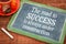 The road to success concept on blackboard