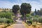 Road to the temple. View of Dajbabe Monastery. Podgorica, Montenegro