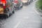 A road in torrential rain