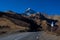 Road towards the Kazbegi mountain range in Mtskheta, Georgia