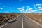 Road towards Timanfaya National Park Lanzarote