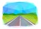 Road track watercolor landscape vector