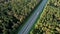 Road traffic, aerial view. Highway at forest with trees in autumn. Untitled Project