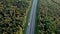 Road traffic, aerial view. Highway at forest with trees in autumn. Untitled Project