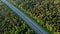 Road traffic, aerial view. Highway at forest with trees in autumn. Untitled Project