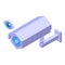 Road traffic camera icon isometric vector. Car drive