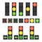 Road Traffic Light Vector. Realistic LED Panel. Sequence Lights Red, Yellow, Green. Go, Wait, Stop Signals. Isolated On