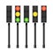 Road Traffic Light Vector. Realistic LED Panel. Sequence Lights Red, Yellow, Green. Go, Wait, Stop Signals. Isolated On