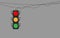 Road traffic light on wires, traffic control. Preparation for designers