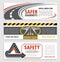 Road and traffic safety banner template set