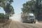 Road train on outback unsealed road