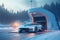 road transport cold snow vehicle transportation car electric automobile winter. Generative AI.