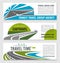 Road travel company vector banners set