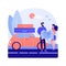 Road trip abstract concept vector illustration.