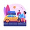 Road trip abstract concept vector illustration.