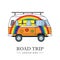 road trip adventure with hippie rainbow camper van