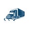 on the road truck logo design vector. heavy transportation logotype sign illustration