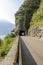 Road and tunnel on lakeside, near Limone, Italy
