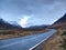 Road in valley Highlands near Glen Etive, Glencoe etc